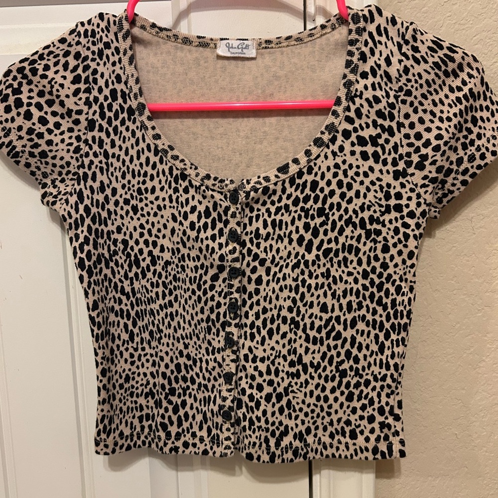 john galt zelly leopard print top